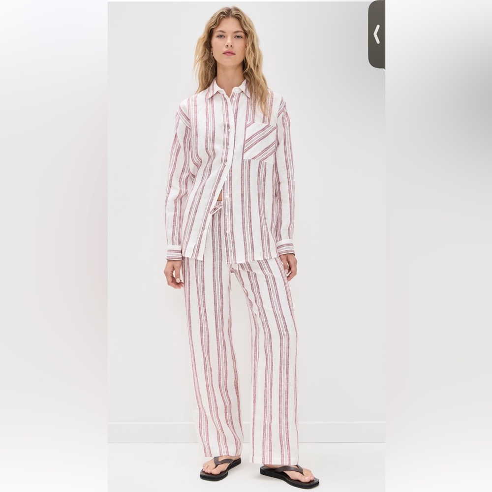 NWT Reformation Eli Linen Shirt (Medium) & Olina Linen Pants (Large)